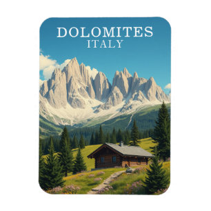 Imán Dolomitas Italia Ilustracion de recuerdo de viajes