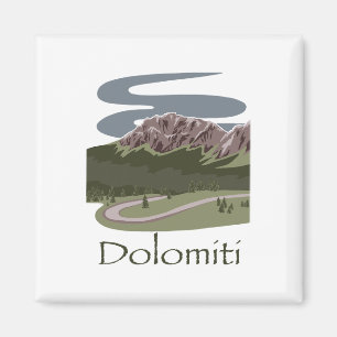 Imán Dolomitas italianas Diseño de senderismo Viaje La
