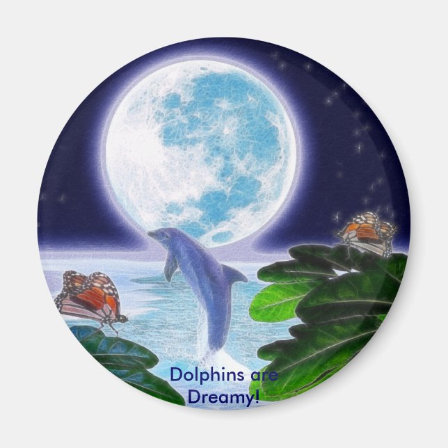 Imán DOLPHIN MOON Paradise serie de arte (Frente)