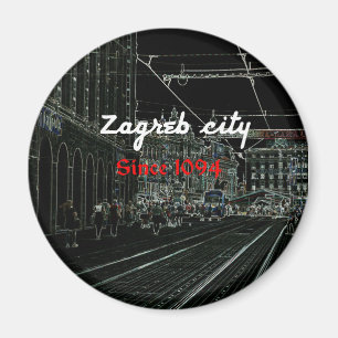 imán doméstico de la ciudad de Zagreb Negro