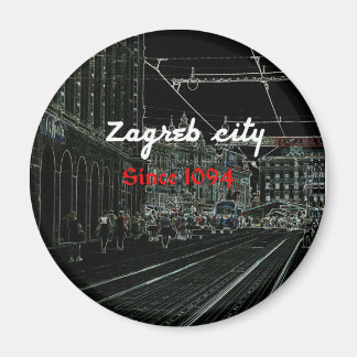 imán doméstico de la ciudad de Zagreb Negro