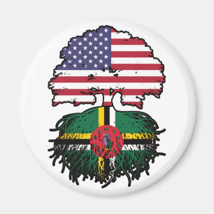 Imán Dominica Dominicana Estados Unidos bandera de raíc