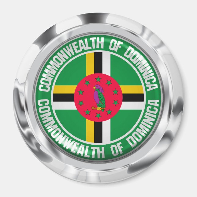 Imán Dominica Round Emblem (Frente)