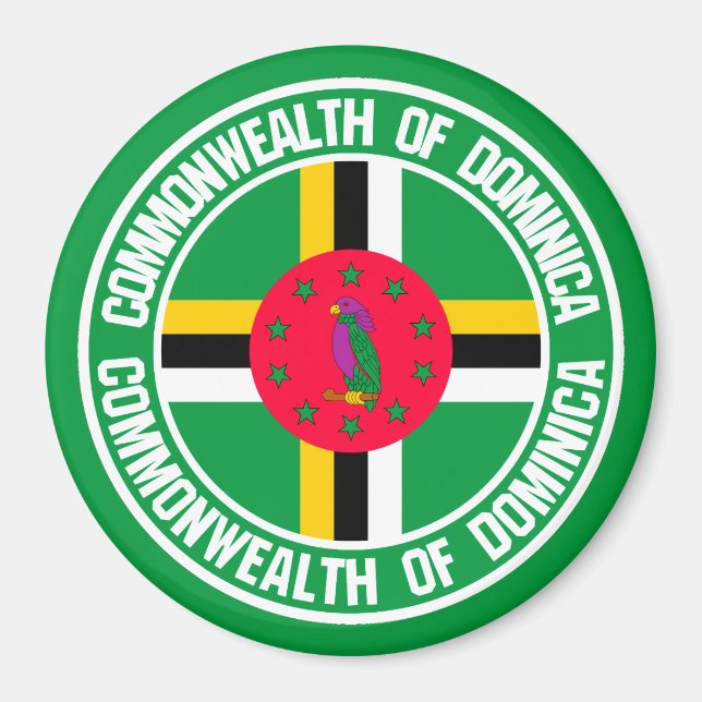Imán Dominica Round Emblem (Frente)