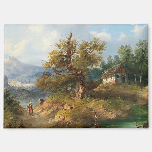 Imán Dominik Schufried Un paisaje montañoso con...