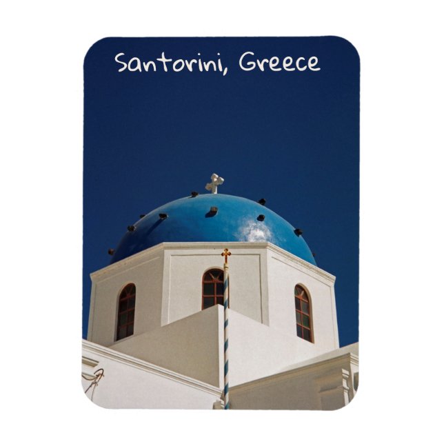 Imán Domo azul, Santorini, Grecia (Vertical)