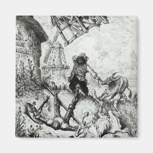 Imán Don Quijote y los molinos de viento