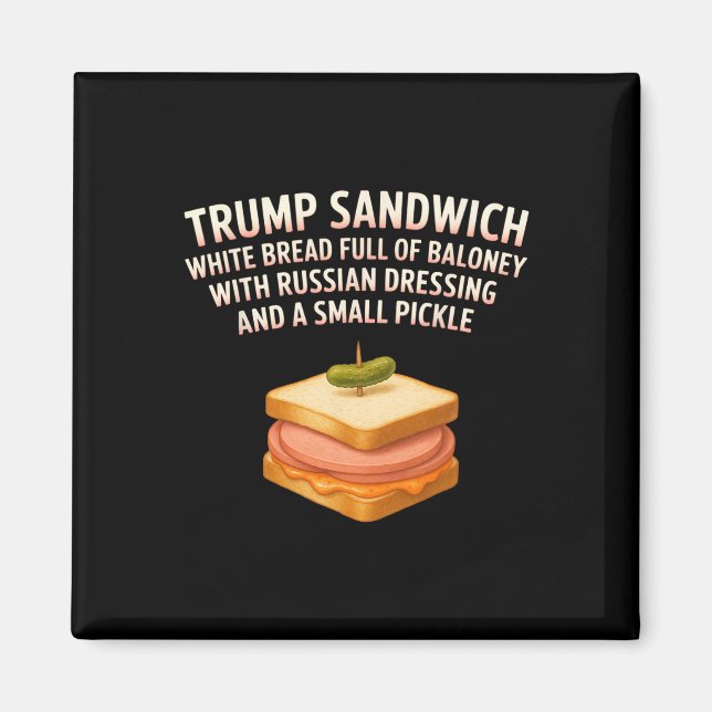 Imán Donald, gracioso Rótulo anti sandwich de Trump (Frente)