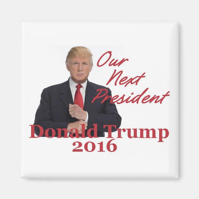 Imán Donald TRUMP 2016 Square Magnet (Frente)