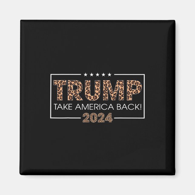 Imán Donald Trump 2024 devuelve la impresión de leopard (Frente)