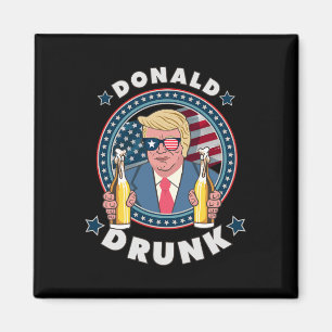Imán Donald Trump Borracho 4 De Julio Divertido Bebiend