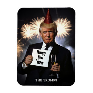Imán Donald Trump celebra el estilo de Año Nuevo