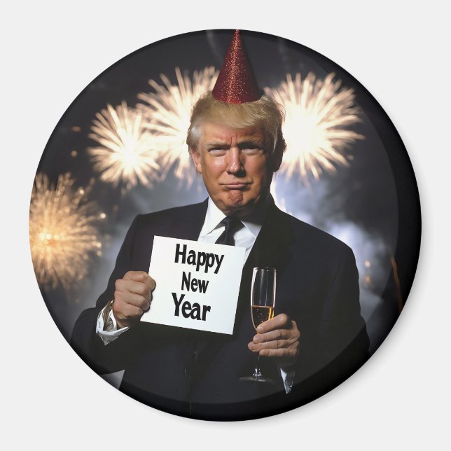 Imán Donald Trump celebra el estilo de Año Nuevo (Frente)
