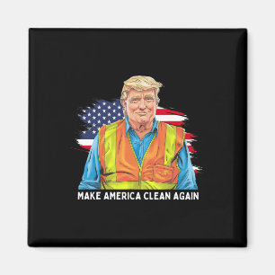 Imán Donald Trump con chaleco de trabajador de garaje h