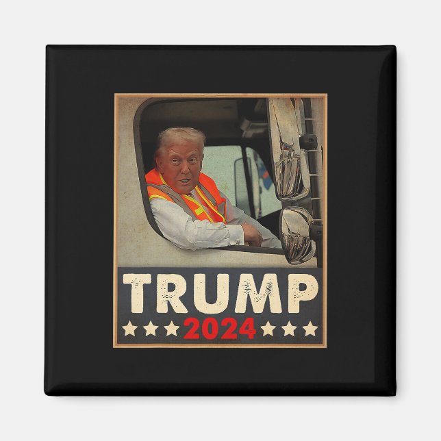 Imán Donald Trump En Basura Del Equipo De Camiones Basu (Frente)
