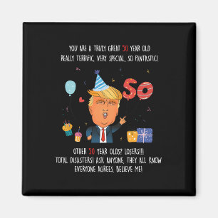 Imán Donald Trump Presidente Divertido Cumpleaños 50 Tr