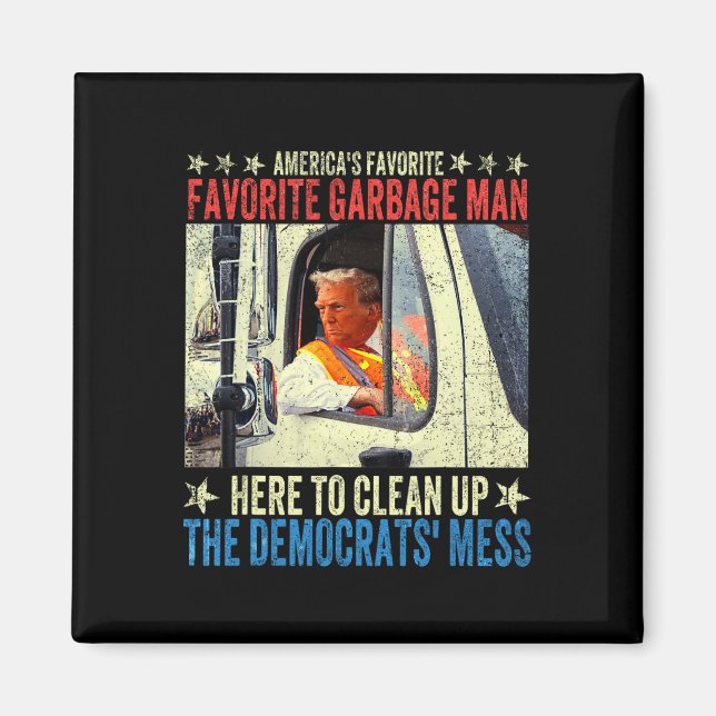 Imán Donald Trump viaja en camión de basura (Frente)