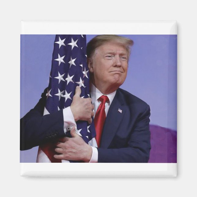 Imán Donald Trump y la bandera (Frente)
