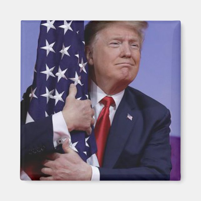 Imán Donald Trump y la bandera estadounidense (Frente)
