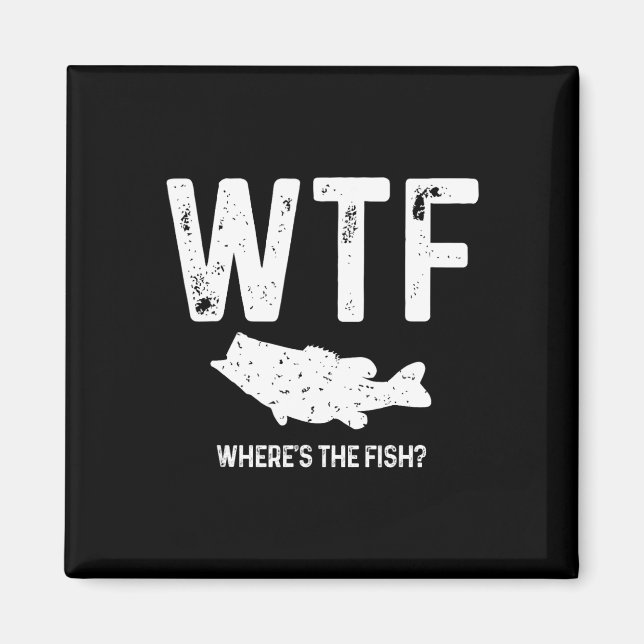 Imán ¿Dónde está el pez Largemouth B Funny Fishing Gi (Frente)