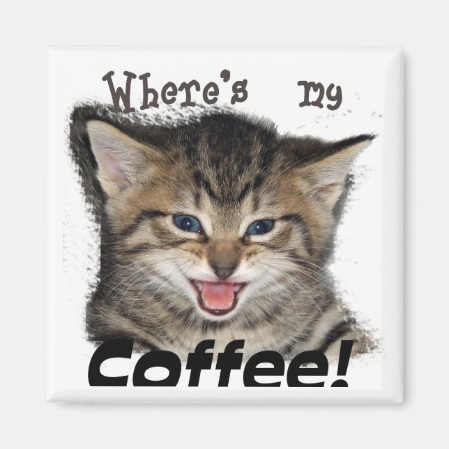 Imán ¿Dónde está mi gato del café? (Frente)