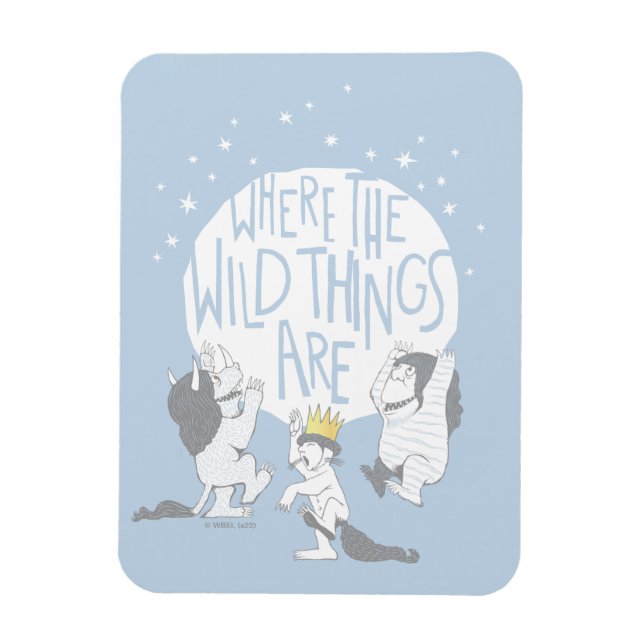 Imán Donde los wild things are | Luna y estrellas (Vertical)