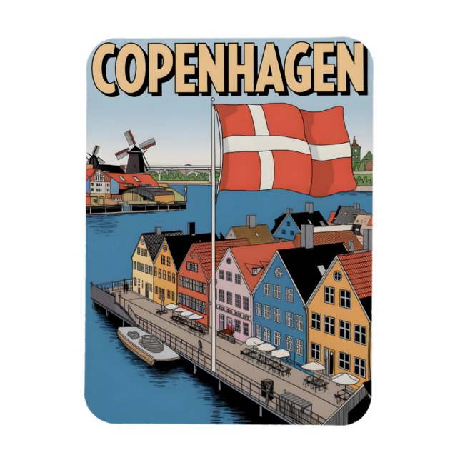 Imán Dones de casas pintorescas de Copenhague (Vertical)