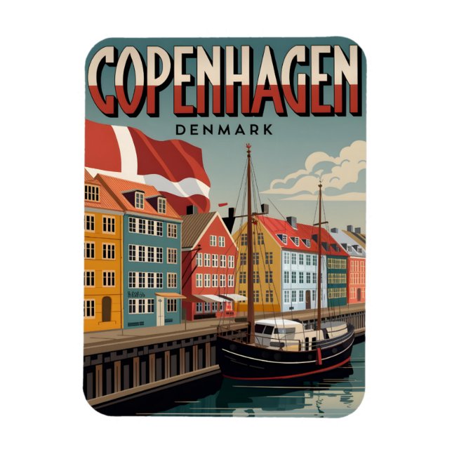 Imán Dones de casas pintorescas de Copenhague (Vertical)