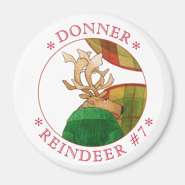 Imán DONNER REINDEER Round Magnet (Frente)