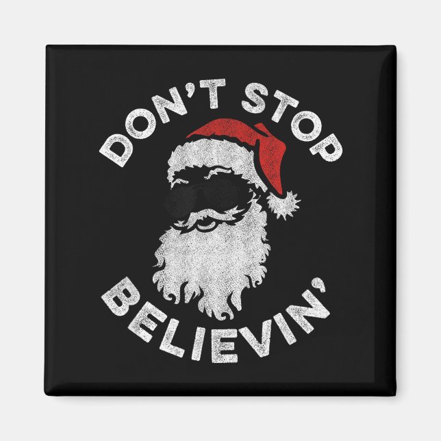 Imán Don't Stop Believin' Cool Shades Santa  (Frente)