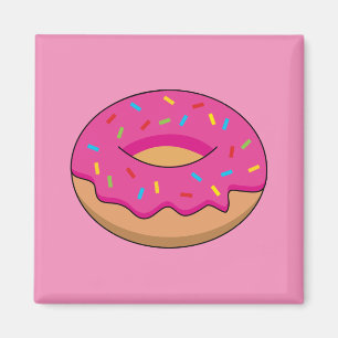 Imán Donut de fresa con Personalizado Sprinkles