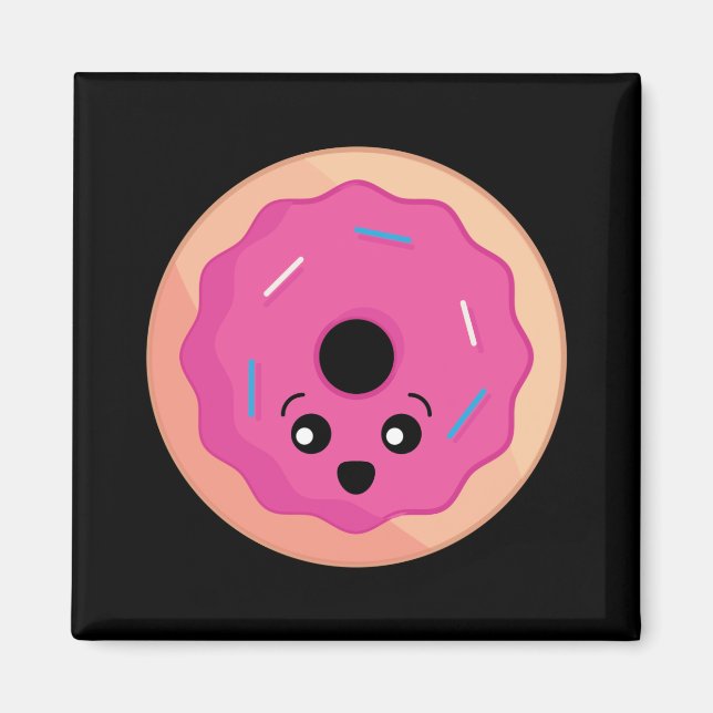 Imán Donut Face Kawaii Food Art (Frente)
