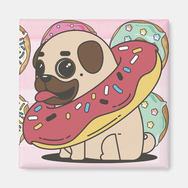 Imán Donut Pug (Frente)