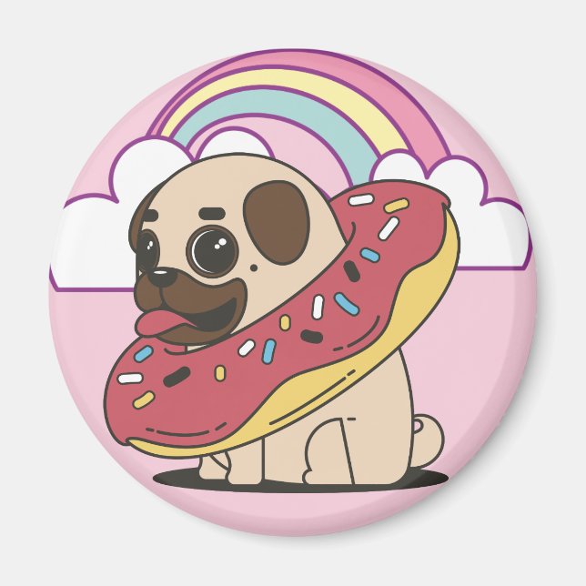 Imán Donut Pug (Frente)