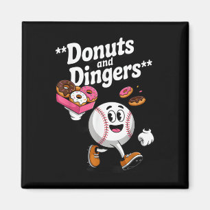Imán Donuts And Dingers Humor Del Ventilador De Béisbol
