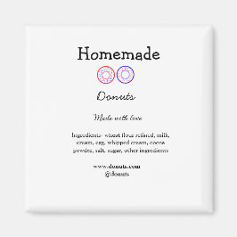 Imán Donuts caseros hechos con amor agregar sitio web d