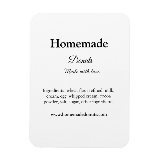 Imán Donuts caseros hechos con amor agregar sitio web d (Vertical)