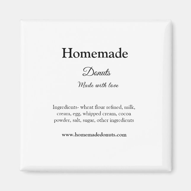 Imán Donuts caseros hechos con amor agregar sitio web d (Frente)