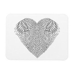 Imán Doodle con alas del corazón