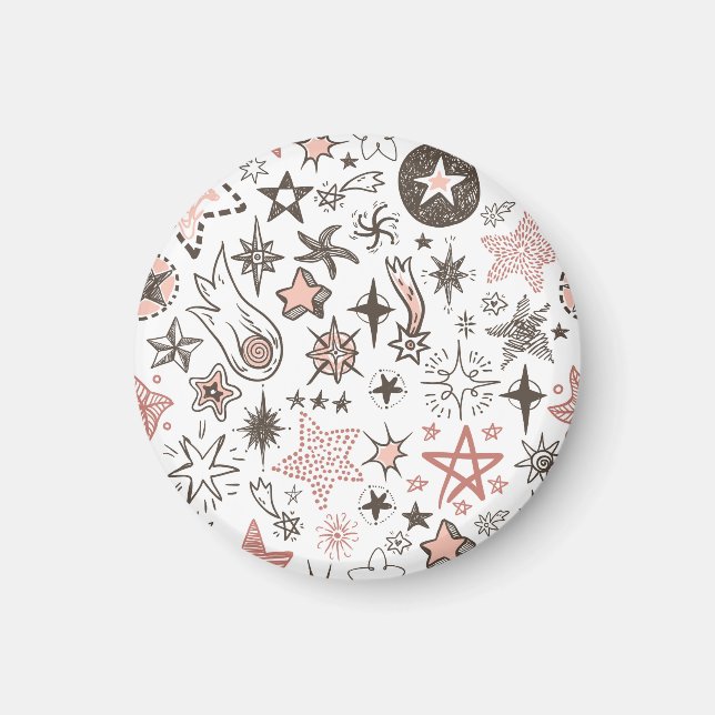 Imán Doodle Cósmico: Estrellas y Cometas (Frente)