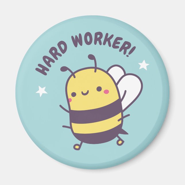 Imán Doodle de Abeja Linda Trabajadora (Frente)