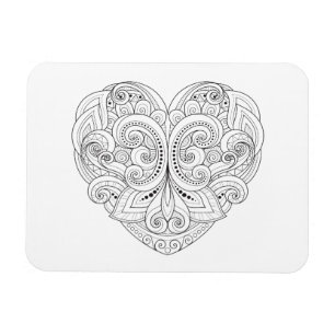 Imán Doodle de corazón abstracto