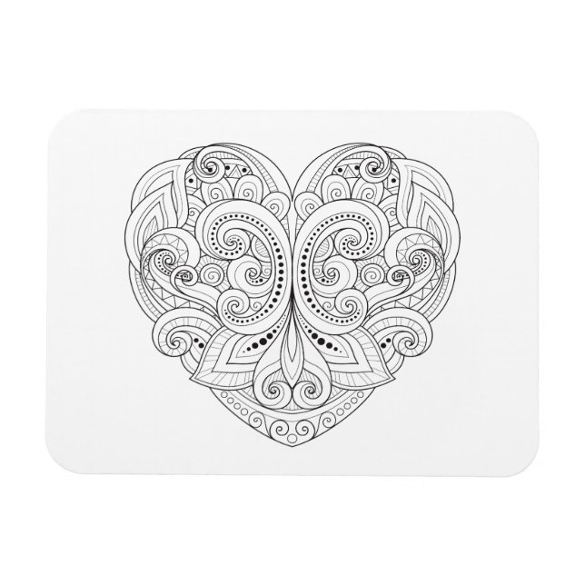 Imán Doodle de corazón abstracto (Horizontal)