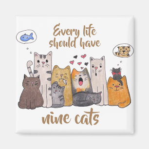Imán Doodle De Gato Caliente  Cada Vida Debería Tener N