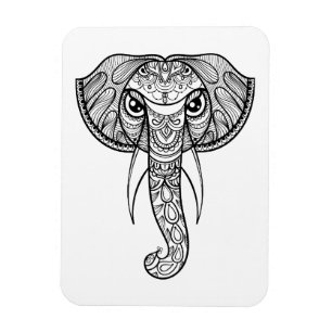 Imán Doodle de la cabeza del elefante