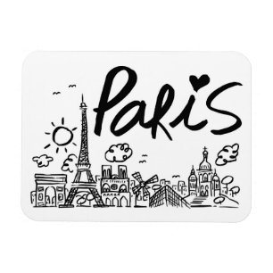 Imán Doodle de la ciudad de París