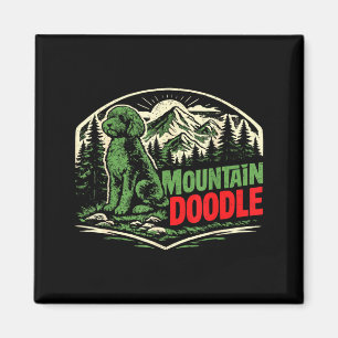 Imán Doodle de montaña retro para amantes de los perros