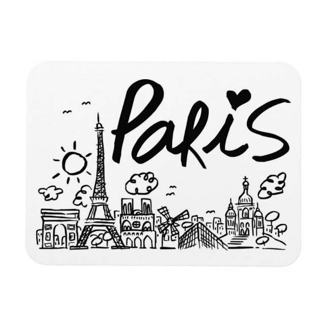 Imán Doodle de París (Horizontal)