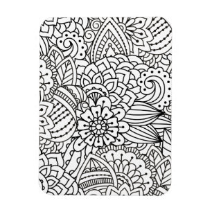Imán Doodle del diseño floral