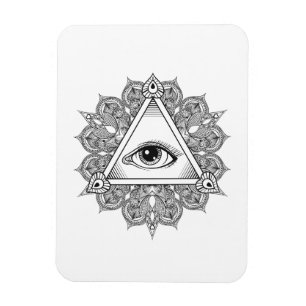 Imán Doodle del símbolo de la pirámide del ojo